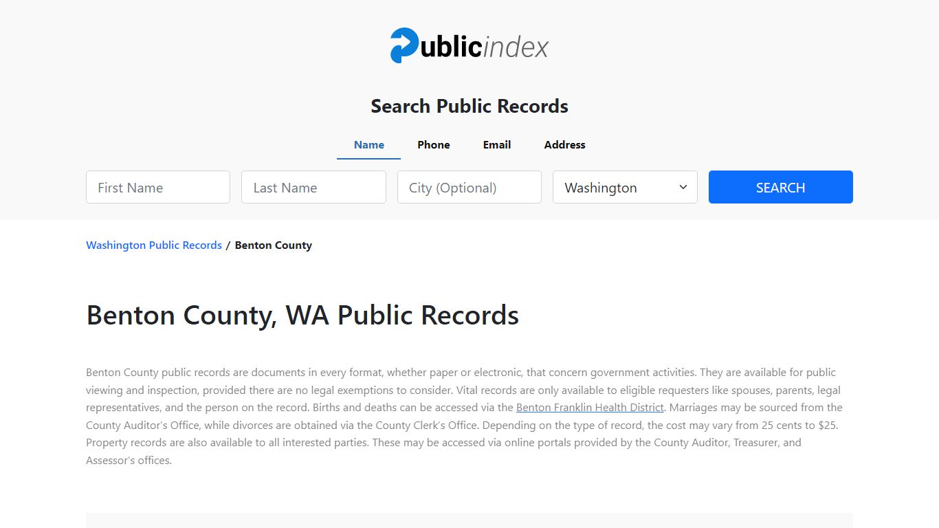 Benton County, WA Public Court, Arrest and Inmate Records - ThePublicIndex